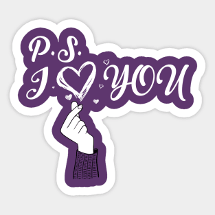 P.s. I Love You Purple Sticker